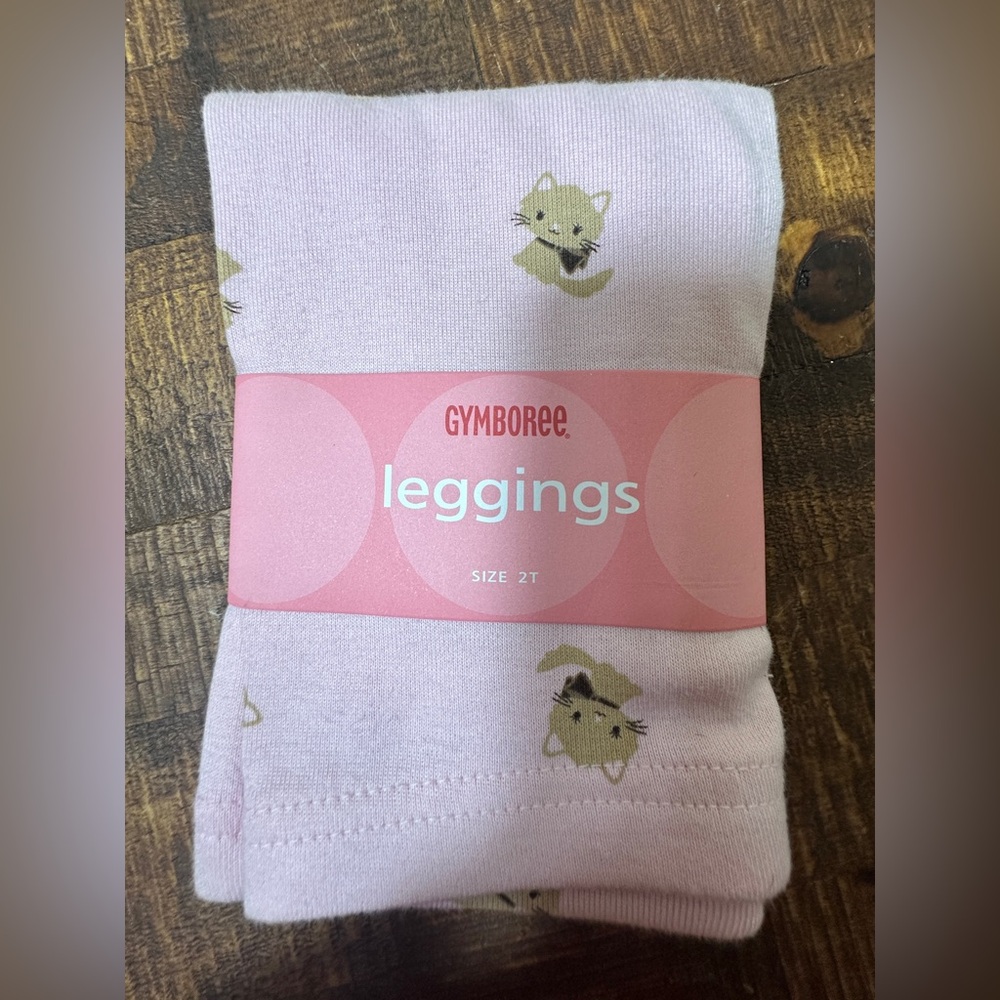 NWT Gymboree 2T Kitty Glamour Pink Leggings, Cat with‎ Bows